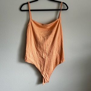 NWT Abercrombie body suit onesie orange low twist back size XL